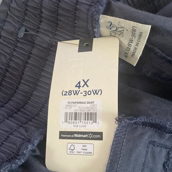 Terra & Sky Slate grey Paperbag Waist Skirt - Picture 8 of 8